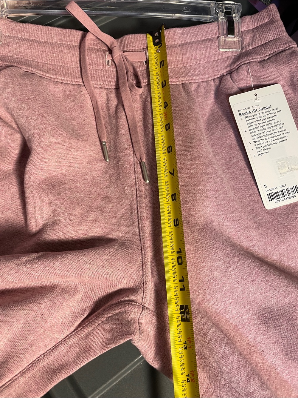 lululemon Scuba HR Mauve Pink Jogger Sweatpants NWT, size 8 - Picture 9 of 13